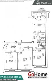 Купить 3-комнатную квартиру, Минск, Белинского ул., 23 (Советский район) Минск