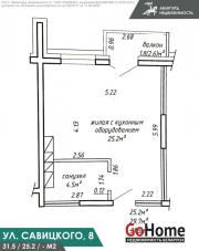 Купить 1-комнатную квартиру, Минск, Савицкого ул., 8 (Октябрьский район) Минск