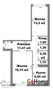 Купить 2-комнатную квартиру, Минск, ул. Ландера, д. 20 (Московский район) Минск