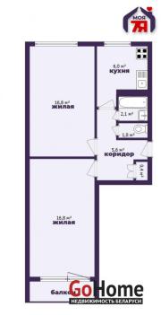 Купить 2-комнатную квартиру, Минск, Калиновского ул., 52 (Первомайский район) Минск