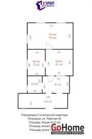 Купить 2-комнатную квартиру, Петришки, Рабочая ул., 46 Петришки