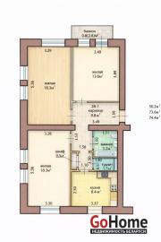 Купить 3-комнатную квартиру, Минск, Романовская Слобода, 24 (Центральный район) Минск