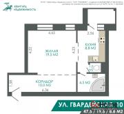 Снять 1-комнатную квартиру, Минск, ул. Гвардейская, д. 10 в аренду  (Центральный район) Минск