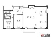 Купить 4-комнатную квартиру, Минск, Пушкина просп., 40/1 (Фрунзенский район) Минск