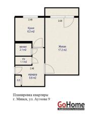 Купить 1-комнатную квартиру, Минск, Ауэзова ул., 9 (Заводской район) Минск