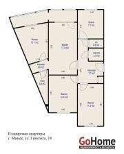 Купить 4-комнатную квартиру, Минск, Гинтовта ул., 18 (Первомайский район) Минск