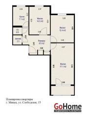 Купить 3-комнатную квартиру, Минск, Слободская ул., 15 (Московский район) Минск