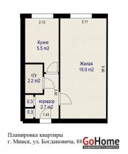Купить 1-комнатную квартиру, Минск, ул. Богдановича Максима, д. 88 (Советский район) Минск