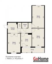 Купить 3-комнатную квартиру, Минск, ул. Радужная, д. 9 (Центральный район) Минск