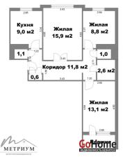 Купить 3-комнатную квартиру, Минск, Городецкая ул., 58 (Первомайский район) Минск