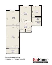 Купить 3-комнатную квартиру, Минск, Ротмистрова ул., 34(Заводской район) Минск