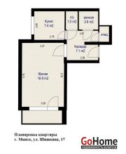 Купить 1-комнатную квартиру, Минск, Шишкина ул., 17(Заводской район) Минск
