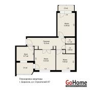 Купить 3-комнатную квартиру, Борисов, Строителей ул., 47 Борисов