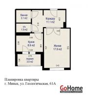 Купить 1-комнатную квартиру, Минск, ул. Геологическая, д. 61А (Партизанский район) Минск