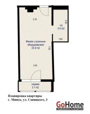 Купить 1-комнатную квартиру, Минск, Савицкого ул., 3(Октябрьский район) Минск