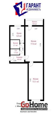 Купить 2-комнатную квартиру, Минск, Пушкина просп., 40/1 (Фрунзенский район) Минск