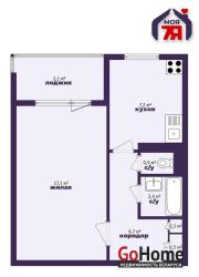 Купить 1-комнатную квартиру, Минск, Брестская ул., 68/1 (Октябрьский район) Минск