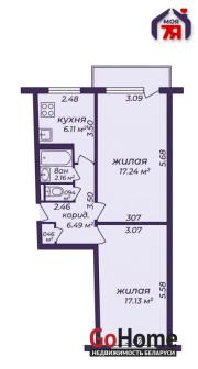 Купить 2-комнатную квартиру, Минск, Берута ул., 4/2 (Фрунзенский район) Минск