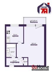 Купить 1-комнатную квартиру, Минск, Гебелева ул., 3 (Московский район) Минск