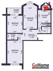 Купить 3-комнатную квартиру, Минск, Одинцова ул., 7(Фрунзенский район) Минск