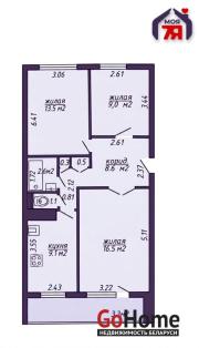 Купить 3-комнатную квартиру, Минск, Брикета ул., 24(Фрунзенский район) Минск