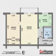 Купить 2-комнатную квартиру, Минск, Калиновского, 43 (Первомайский район) Минск