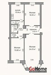 Купить 3-комнатную квартиру, Минск, Ульяновская, 32(Октябрьский район) Минск