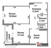 Купить 2-комнатную квартиру, Минск, Скорины ул., 41/А (Первомайский район) Минск