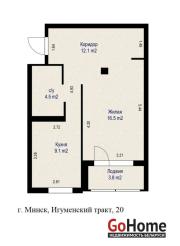 Купить 1-комнатную квартиру, Минск, Игуменский тракт, 20 (Ленинский район) Минск