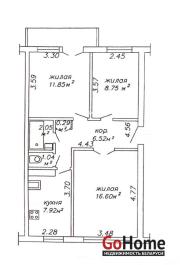 Купить 3-комнатную квартиру, Минск, Притыцкого, 52 (Фрунзенский район) Минск