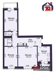 Купить 3-комнатную квартиру, Минск, Обойная ул., 4/2 (Центральный район) Минск
