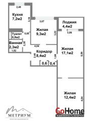 Купить 3-комнатную квартиру, Минск, Якубова ул., 24 (Ленинский район) Минск