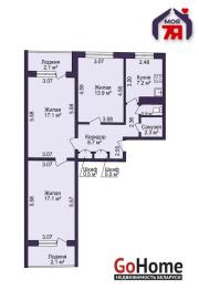 Купить 3-комнатную квартиру, Минск, Глебки ул., 28 (Фрунзенский район) Минск