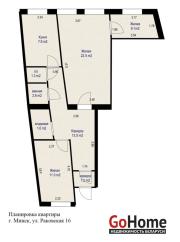 Купить 3-комнатную квартиру, Минск, ул. Раковская, д. 16 (Центральный район) Минск