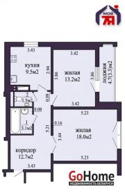 Купить 2-комнатную квартиру, Минск, Гошкевича ул., 16 (Ленинский район) Минск