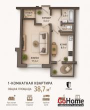 Купить 1-комнатную квартиру, Минск, Жуковского, 19 (Октябрьский район) Минск
