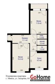 Купить 2-комнатную квартиру, Минск, ул. Захарова, д. 64 (Партизанский район) Минск